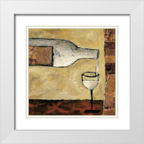 White Wine Pour White Modern Wood Framed Art Print with Double Matting by Bagnato, Judi
