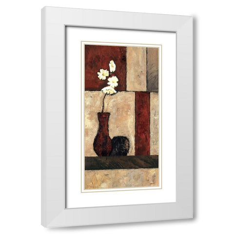 Earthy Orchid Panel II White Modern Wood Framed Art Print with Double Matting by Bagnato, Judi