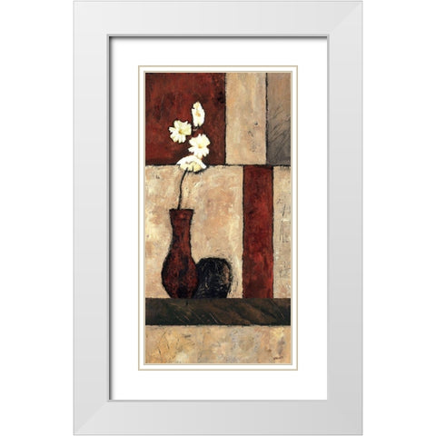 Earthy Orchid Panel II White Modern Wood Framed Art Print with Double Matting by Bagnato, Judi