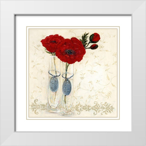 Inspired Red White Modern Wood Framed Art Print with Double Matting by Boem, O.