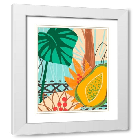 Graphic Jungle I White Modern Wood Framed Art Print with Double Matting by Vess, June Erica
