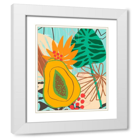 Graphic Jungle II White Modern Wood Framed Art Print with Double Matting by Vess, June Erica