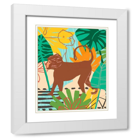 Graphic Jungle III White Modern Wood Framed Art Print with Double Matting by Vess, June Erica