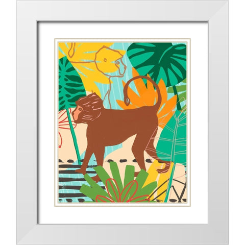 Graphic Jungle III White Modern Wood Framed Art Print with Double Matting by Vess, June Erica