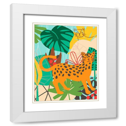 Graphic Jungle IV White Modern Wood Framed Art Print with Double Matting by Vess, June Erica