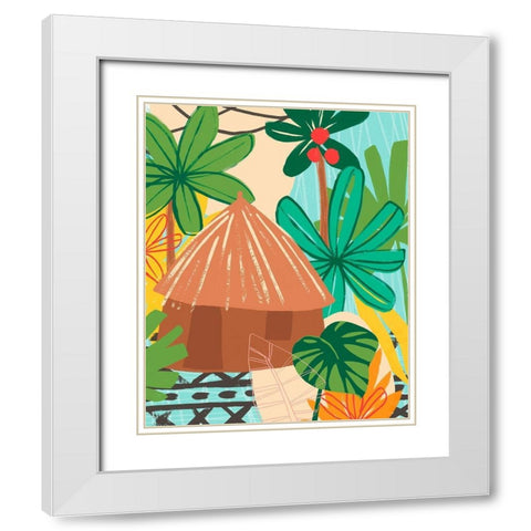 Graphic Jungle V White Modern Wood Framed Art Print with Double Matting by Vess, June Erica