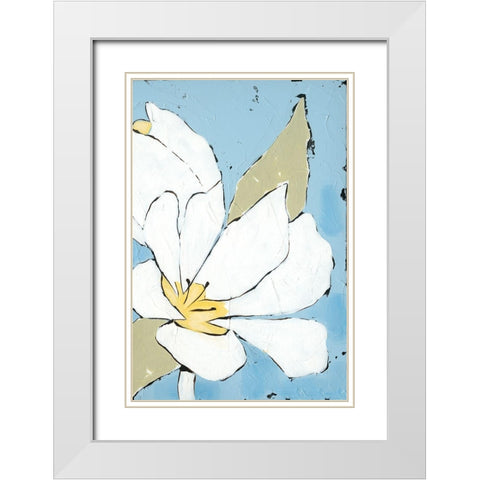 White Tulip Triptych III White Modern Wood Framed Art Print with Double Matting by Reynolds, Jade