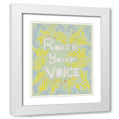 Her Voice I White Modern Wood Framed Art Print with Double Matting by Zarris, Chariklia