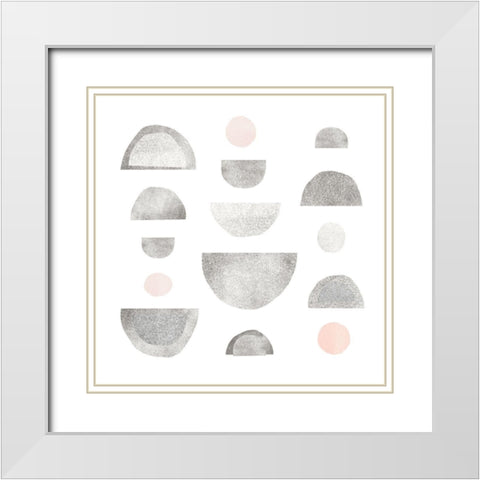 Half Circles I White Modern Wood Framed Art Print with Double Matting by Scarvey, Emma
