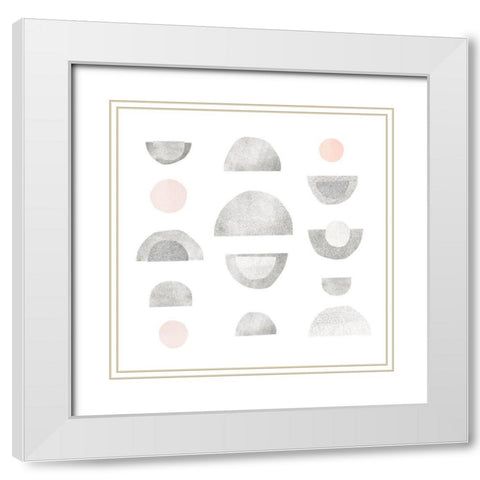 Half Circles II White Modern Wood Framed Art Print with Double Matting by Scarvey, Emma