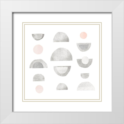 Half Circles II White Modern Wood Framed Art Print with Double Matting by Scarvey, Emma