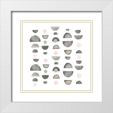 Half Circles III White Modern Wood Framed Art Print with Double Matting by Scarvey, Emma