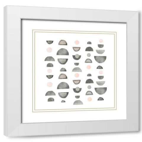 Half Circles IV White Modern Wood Framed Art Print with Double Matting by Scarvey, Emma
