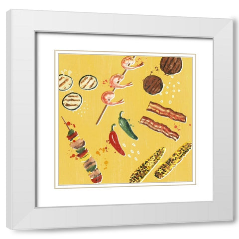 Throw it on the Grill I White Modern Wood Framed Art Print with Double Matting by Borges, Victoria