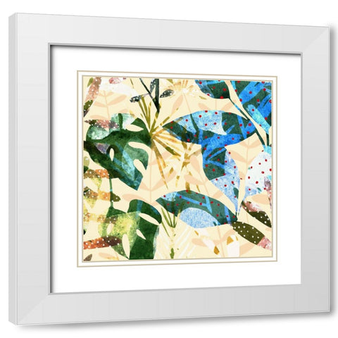 Technicolor Jungle III White Modern Wood Framed Art Print with Double Matting by Scarvey, Emma