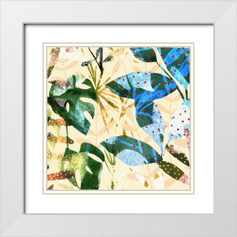 Technicolor Jungle III White Modern Wood Framed Art Print with Double Matting by Scarvey, Emma