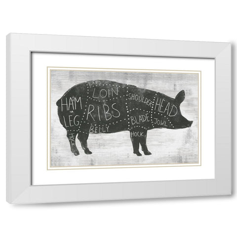 Farmhouse Butcher I White Modern Wood Framed Art Print with Double Matting by Vess, June Erica