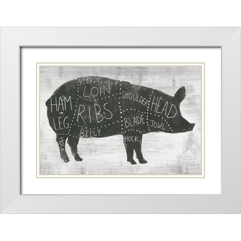 Farmhouse Butcher I White Modern Wood Framed Art Print with Double Matting by Vess, June Erica