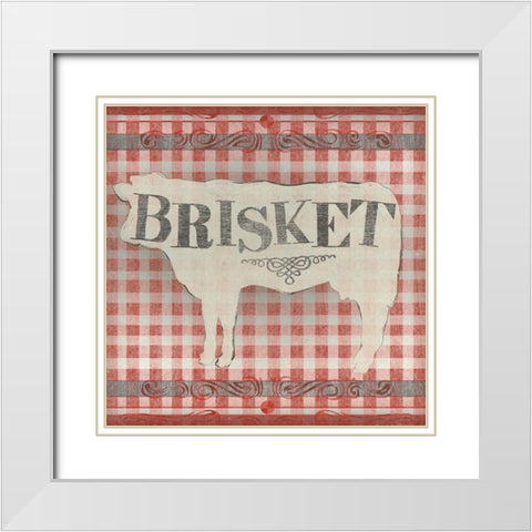 Gingham BBQ II White Modern Wood Framed Art Print with Double Matting by Vess, June Erica
