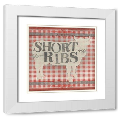 Gingham BBQ III White Modern Wood Framed Art Print with Double Matting by Vess, June Erica