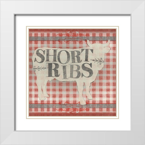 Gingham BBQ III White Modern Wood Framed Art Print with Double Matting by Vess, June Erica