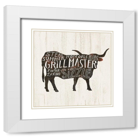 Farmhouse BBQ I White Modern Wood Framed Art Print with Double Matting by Borges, Victoria