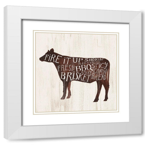 Farmhouse BBQ II White Modern Wood Framed Art Print with Double Matting by Borges, Victoria