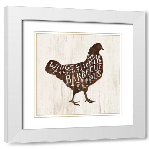 Farmhouse BBQ III White Modern Wood Framed Art Print with Double Matting by Borges, Victoria