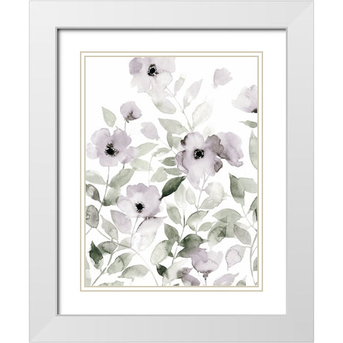 Wild Roses I White Modern Wood Framed Art Print with Double Matting by Popp, Grace