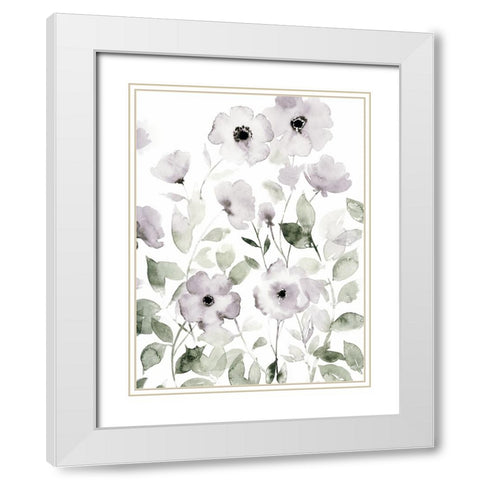 Wild Roses II White Modern Wood Framed Art Print with Double Matting by Popp, Grace