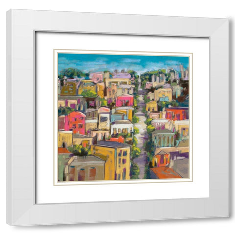 City Color II White Modern Wood Framed Art Print with Double Matting by Gardner, Jennifer