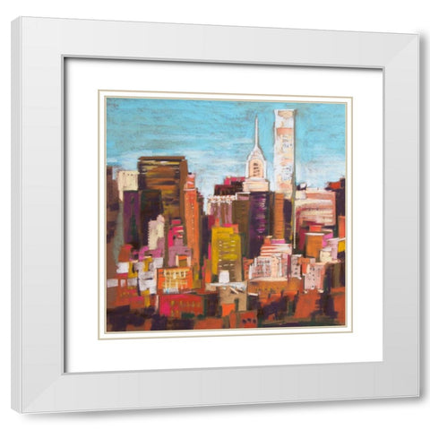 City Color III White Modern Wood Framed Art Print with Double Matting by Gardner, Jennifer
