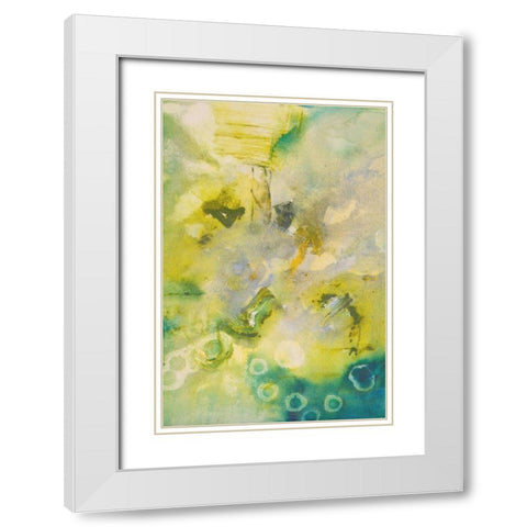 Turquoise Flow II White Modern Wood Framed Art Print with Double Matting by Gardner, Jennifer