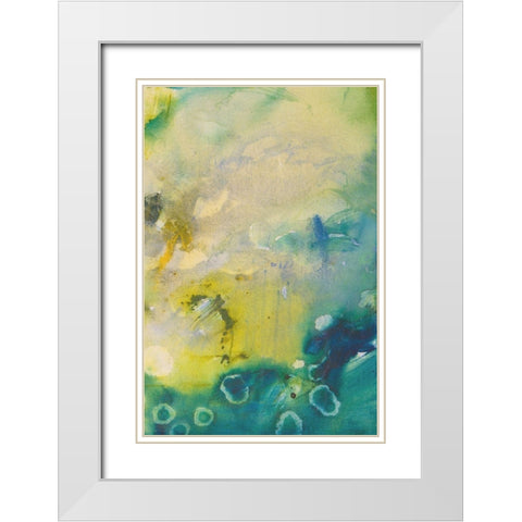 Turquoise Flow III White Modern Wood Framed Art Print with Double Matting by Gardner, Jennifer