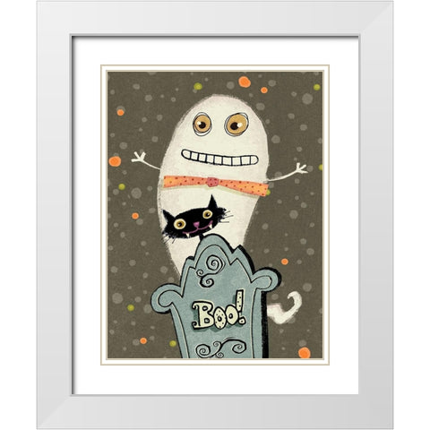 Happy Haunting I White Modern Wood Framed Art Print with Double Matting by Eisner, Viv