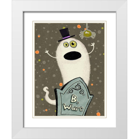 Happy Haunting II White Modern Wood Framed Art Print with Double Matting by Eisner, Viv