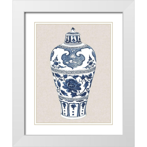 Antique Chinese Vase I White Modern Wood Framed Art Print with Double Matting by Wang, Melissa