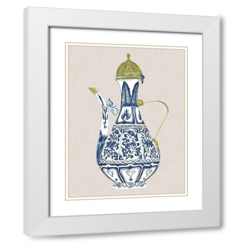 Antique Chinese Vase II White Modern Wood Framed Art Print with Double Matting by Wang, Melissa