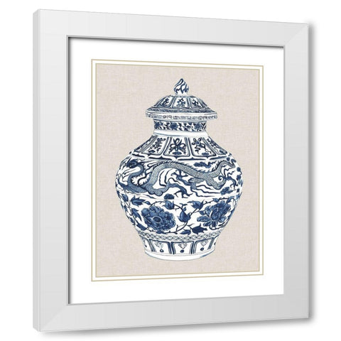 Antique Chinese Vase III White Modern Wood Framed Art Print with Double Matting by Wang, Melissa