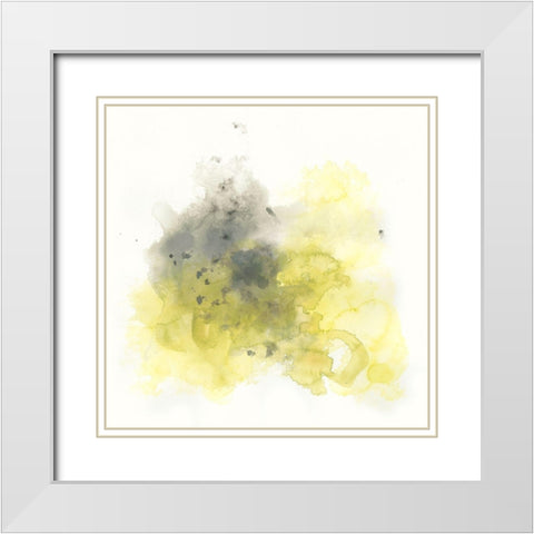Citron Cloud I White Modern Wood Framed Art Print with Double Matting by Vess, June Erica