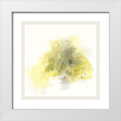 Citron Cloud II White Modern Wood Framed Art Print with Double Matting by Vess, June Erica