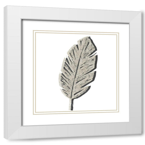 Cut Paper Palms V White Modern Wood Framed Art Print with Double Matting by Vess, June Erica
