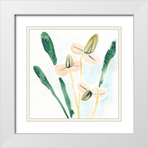 Garden Essence I White Modern Wood Framed Art Print with Double Matting by Vess, June Erica