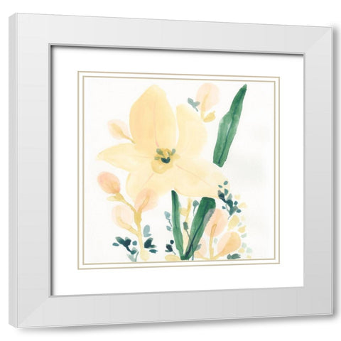 Garden Essence II White Modern Wood Framed Art Print with Double Matting by Vess, June Erica