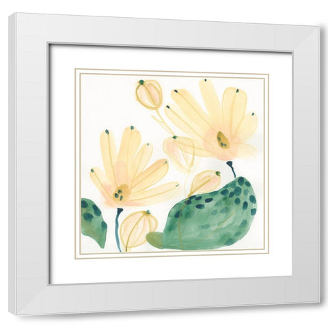 Garden Essence IV White Modern Wood Framed Art Print with Double Matting by Vess, June Erica