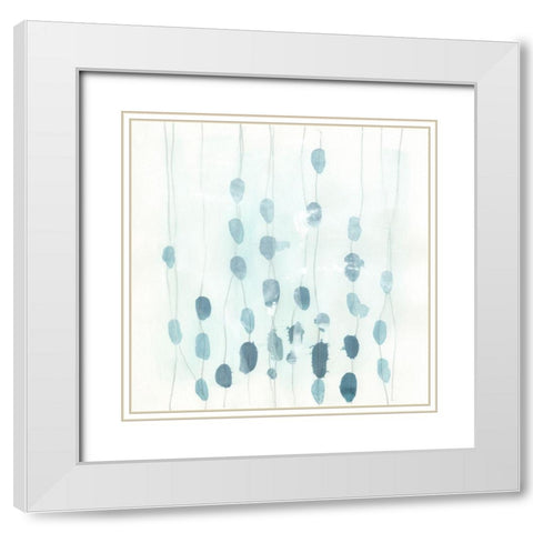 Indigo Threads I White Modern Wood Framed Art Print with Double Matting by Vess, June Erica