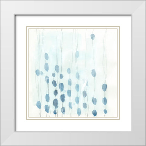 Indigo Threads II White Modern Wood Framed Art Print with Double Matting by Vess, June Erica