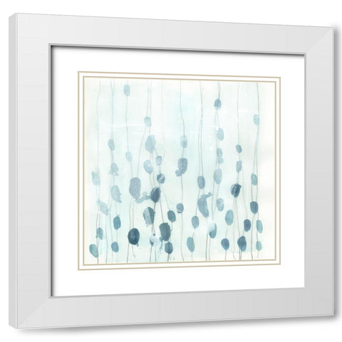 Indigo Threads III White Modern Wood Framed Art Print with Double Matting by Vess, June Erica