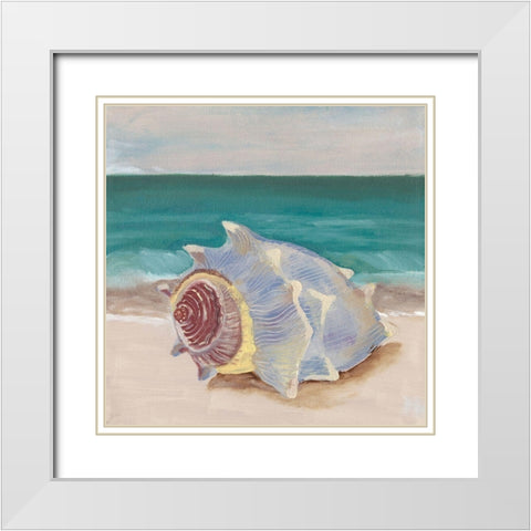She Sells Seashells I White Modern Wood Framed Art Print with Double Matting by Ludwig, Alicia