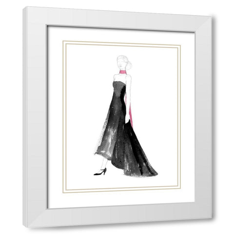 Black Dress II White Modern Wood Framed Art Print with Double Matting by Ludwig, Alicia